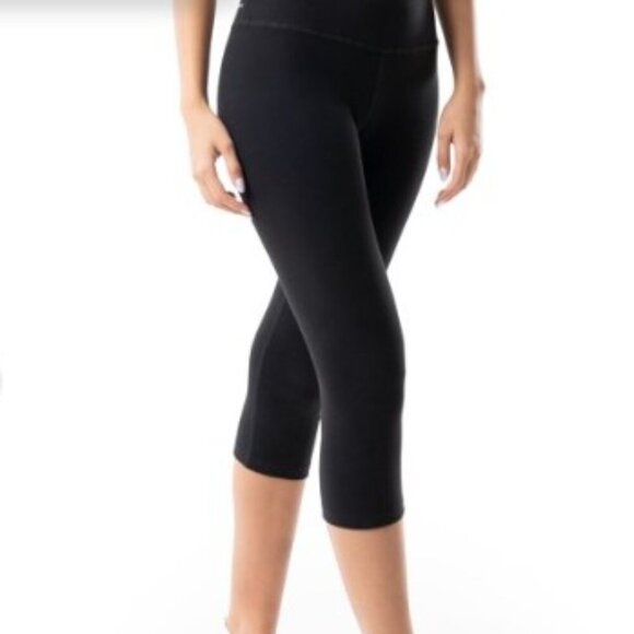 ACIVE DRIWORKS CAPRI LEGGINGS YOGA WORKOUT GYM CASUAL BLACK SMALL - Picture 2 of 11